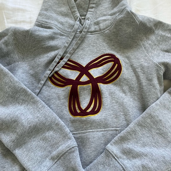 TNA grey hooded sweatshirt with burgundy logo - Picture 2 of 7